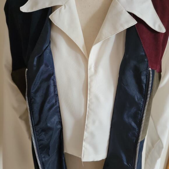 Vintage Ilyza Faux Suede Patchwork Blouse Sz L - Picture 4 of 9